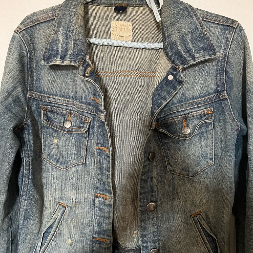 J. Crew Denim Jacket with Distressed Details